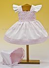 Dress blanco topos rosa capota