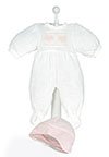 Clothes 46 cm - White knitted romper combo