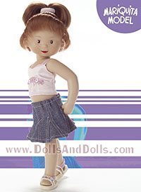 Mariquita Model - Falda vaquera/camiseta rosa