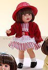 Mini M.P. Vest. blanco rayas rojas