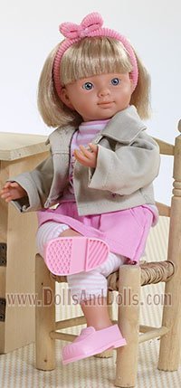 Maribel - Mini falda rosa/cazadora piedra